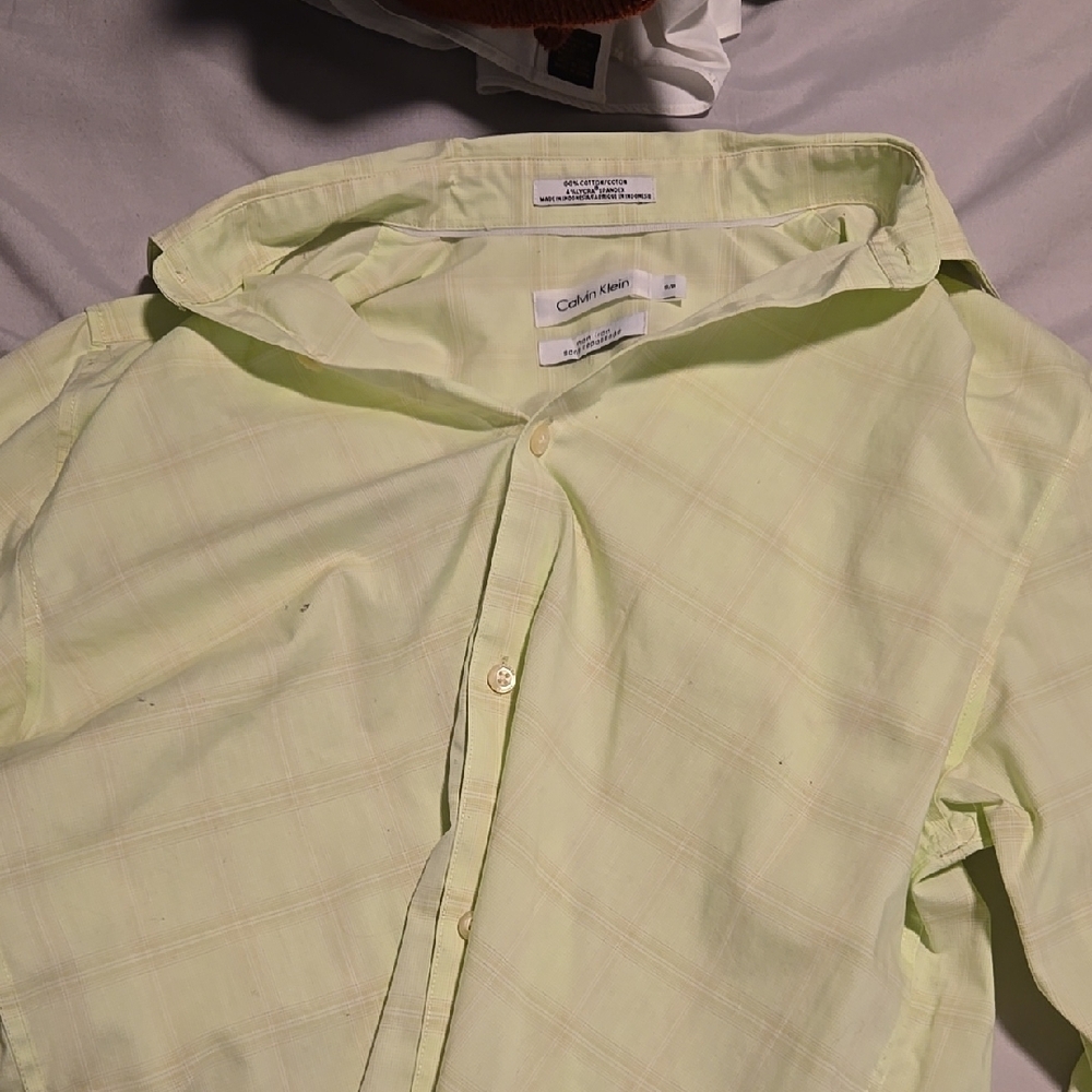 Calvin Klein Light Yellow Button-Up Shirt